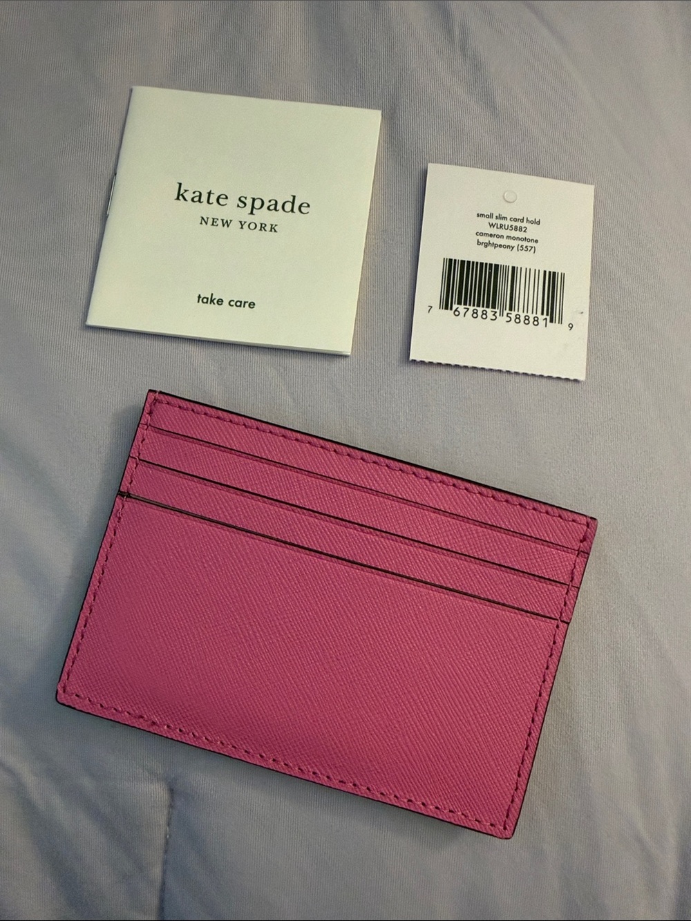 kate spade New York Pink Saffiano Leather Card Holder - Picture 2 of 4